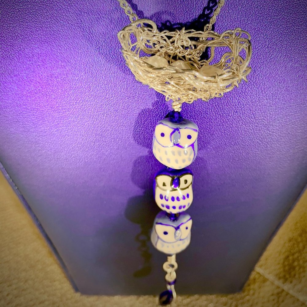 Blue Owl Necklace Earrings MyAdornments4U NWT